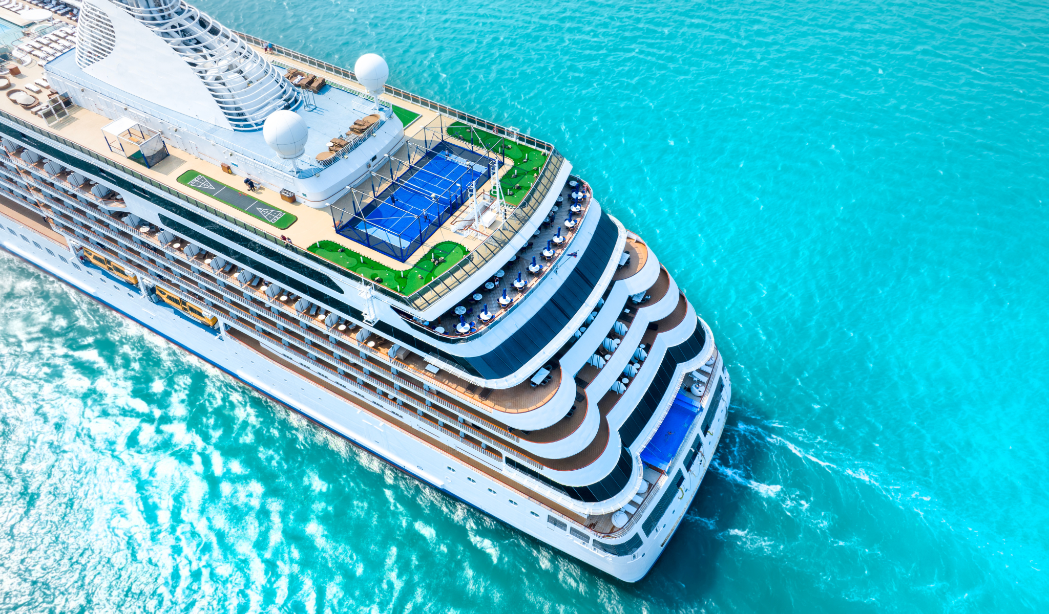 Cruising as a wheelchair user - image of cruise ship from above.