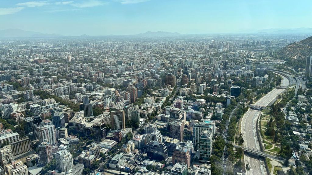 Santiago from the top of Sky Costanera.