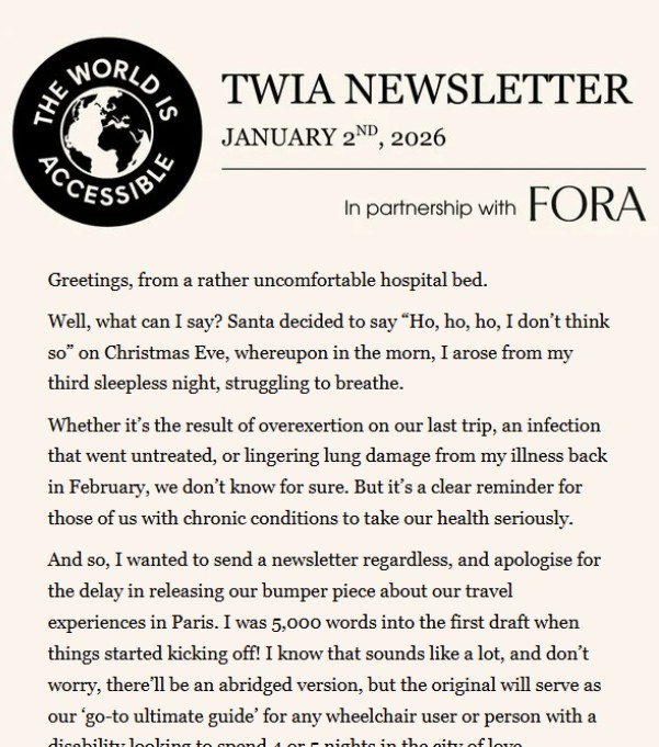 Bit of a disaster - January 2, 2026, newsletter cover.