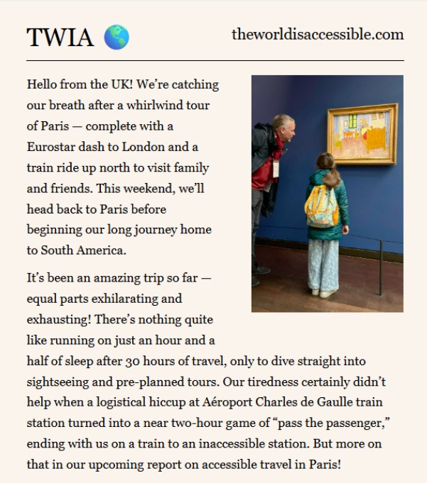 Hello from the UK! - November 25, 2025, newsletter cover.