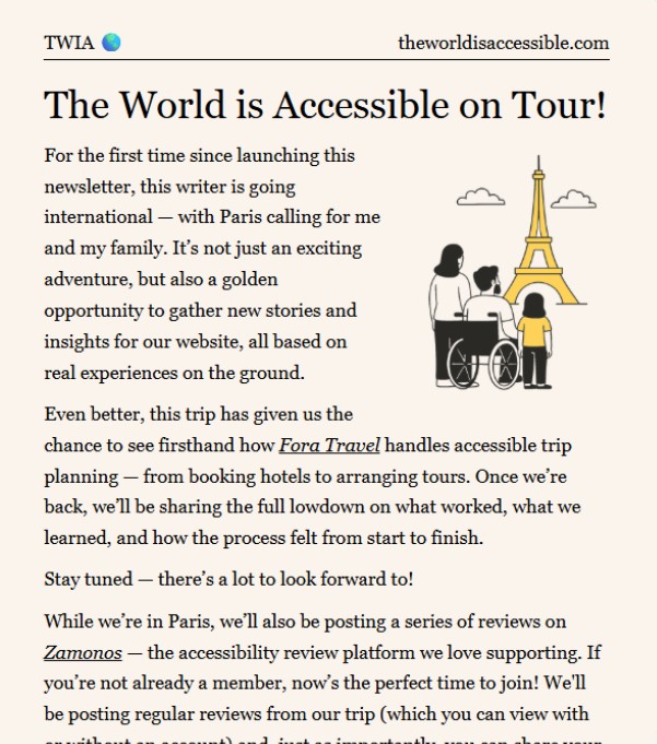 We're heading to Paris! - November 11, 2025. newsletter cover.