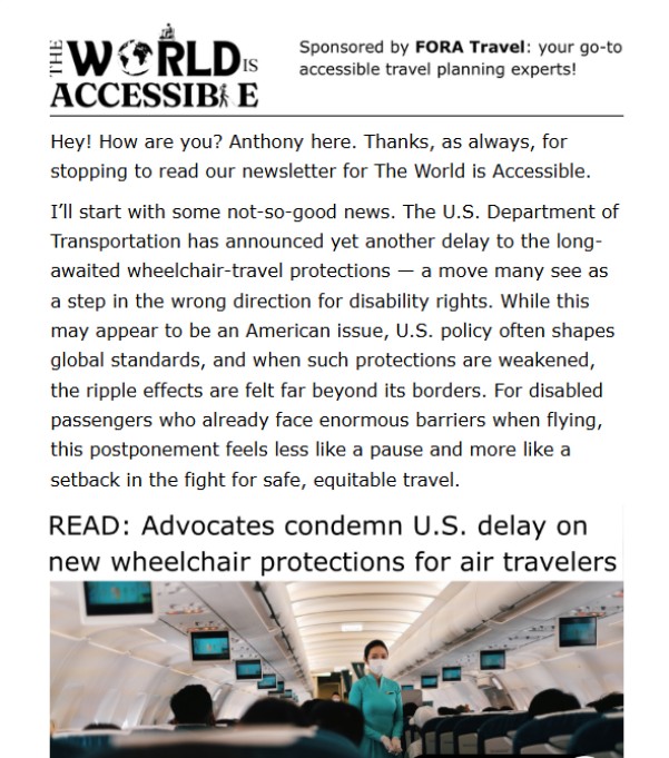 US delay airline wheelchair protections - October 8, 2025