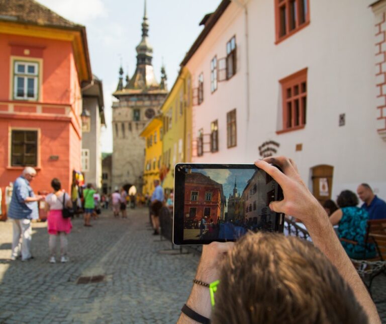 Snapping a photo of Dracula's birthplace