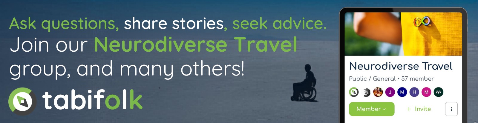 ask questions, share stores, seek advise. Join our neurodiverse travel group and many others!